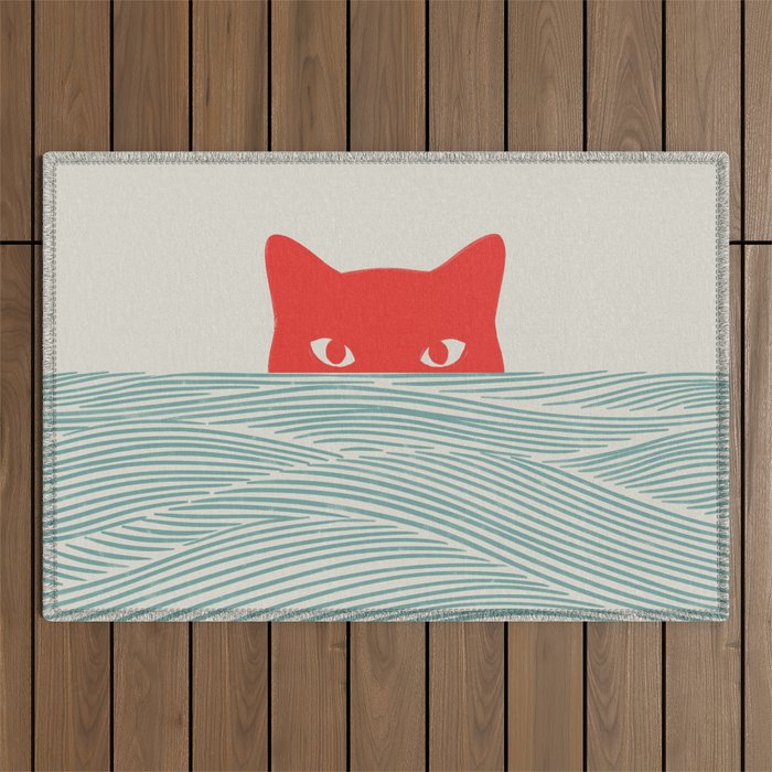 Cat Landscape 180: Sunrise Cat Outdoor Rug Gallery Image 1