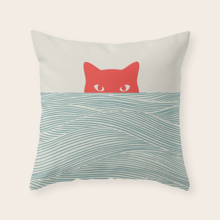 Cat Landscape 180: Sunrise Cat Throw Pillow Gallery Image 1