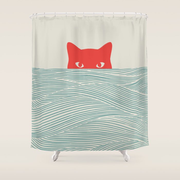 Cat Landscape 180: Sunrise Cat Shower Curtain Gallery Image 1