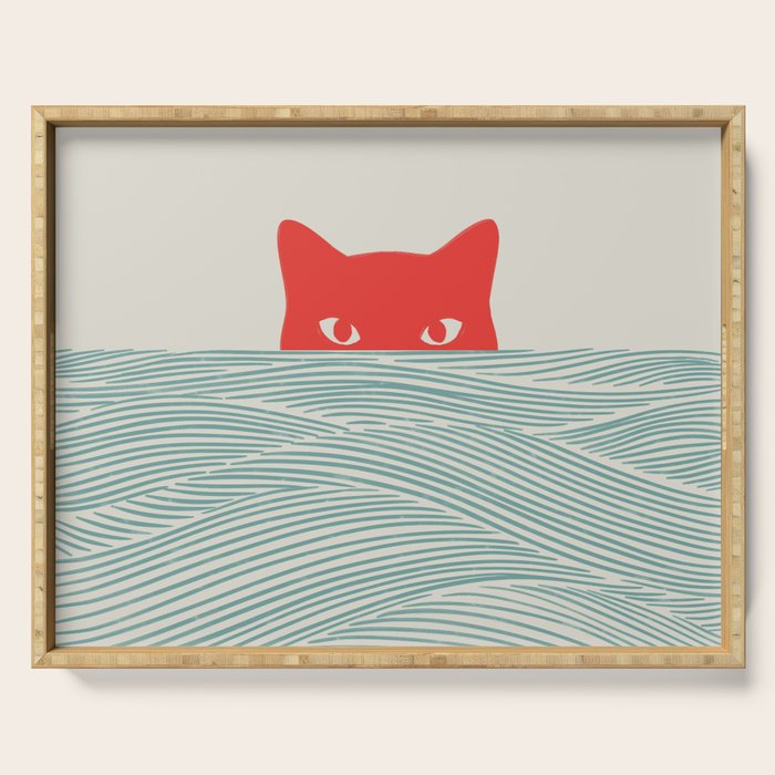Cat Landscape 180: Sunrise Cat Serving Tray Gallery Image 1