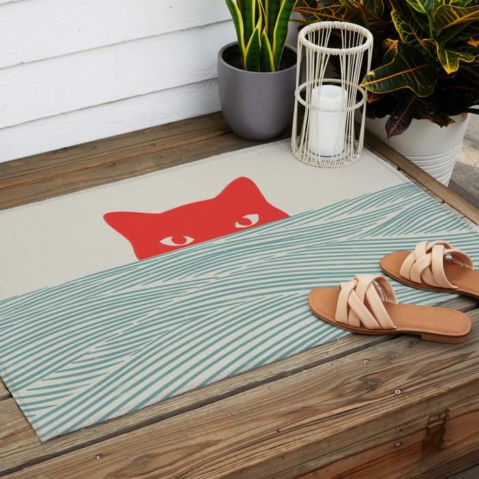 Cat Landscape 180: Sunrise Cat Outdoor Rug Gallery Image 2