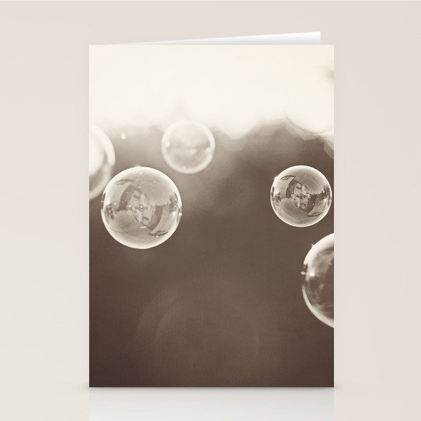 Bubbles Photography, Soap Bubble Laundry Room Art, Bathroom Photo, Brown Bath Picture Restroom Print Stationery Card Gallery Image 2