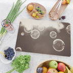 Bubbles Photography, Soap Bubble Laundry Room Art, Bathroom Photo, Brown Bath Picture Restroom Print Cutting Board Gallery Image 2