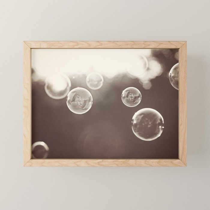 Bubbles Photography, Soap Bubble Laundry Room Art, Bathroom Photo, Brown Bath Picture Restroom Print Mini Art Print Gallery Image 1