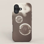 Bubbles Photography, Soap Bubble Laundry Room Art, Bathroom Photo, Brown Bath Picture Restroom Print iPhone Case Gallery Image 1