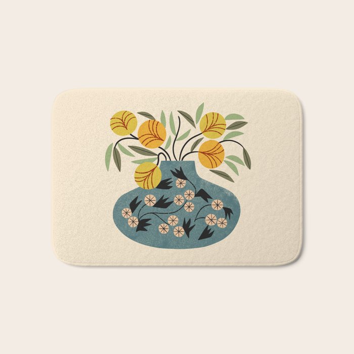 Painted Vase Blooms Bath Mat Gallery Image 1