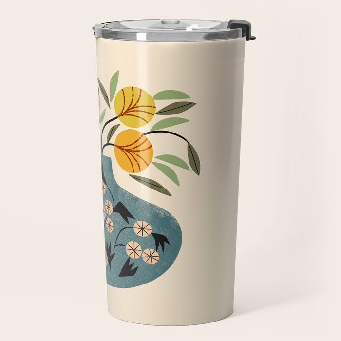Painted Vase Blooms Travel Mug Gallery Image 2