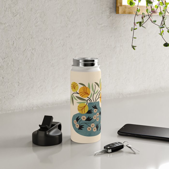 Painted Vase Blooms Water Bottle Gallery Image 4