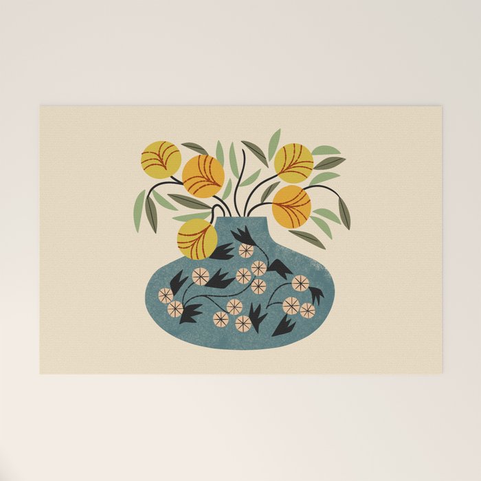 Painted Vase Blooms Welcome Mat Gallery Image 1