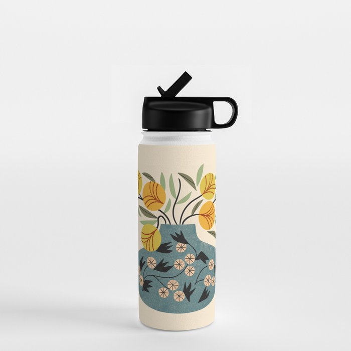 Painted Vase Blooms Water Bottle Gallery Image 1