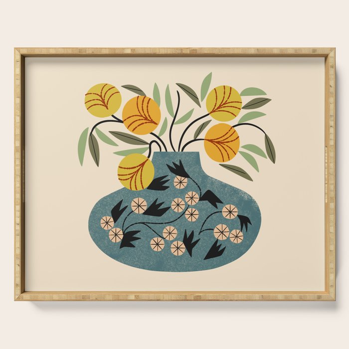 Painted Vase Blooms Serving Tray Gallery Image 1