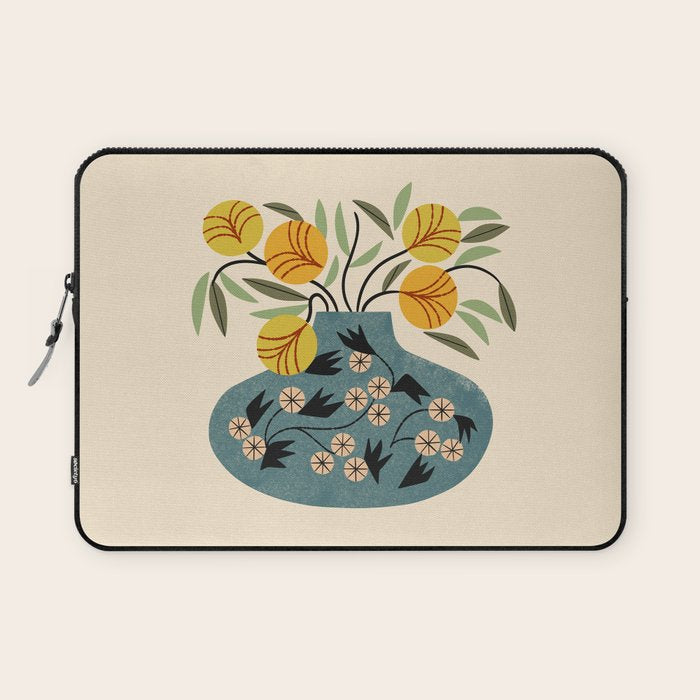 Painted Vase Blooms Laptop Sleeve Gallery Image 1
