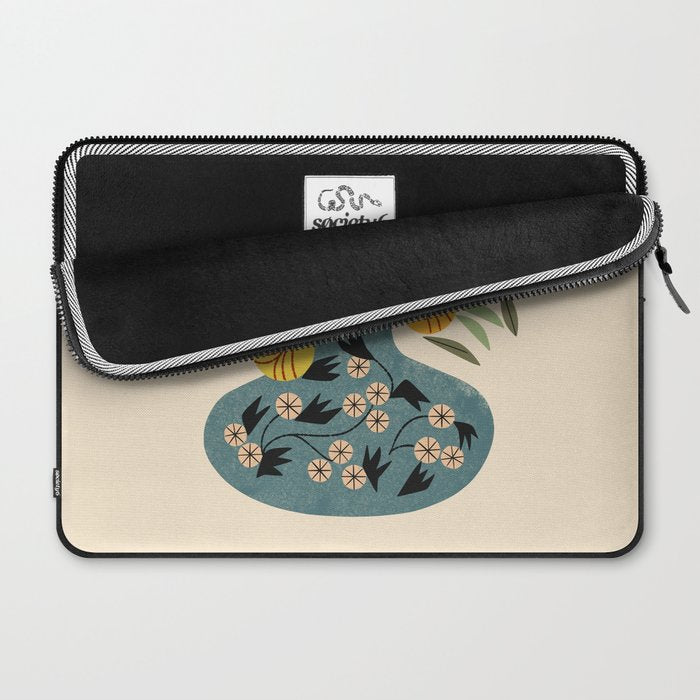 Painted Vase Blooms Laptop Sleeve Gallery Image 2