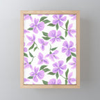 Lilac gouache flowers Mini Art Print Gallery Image 1