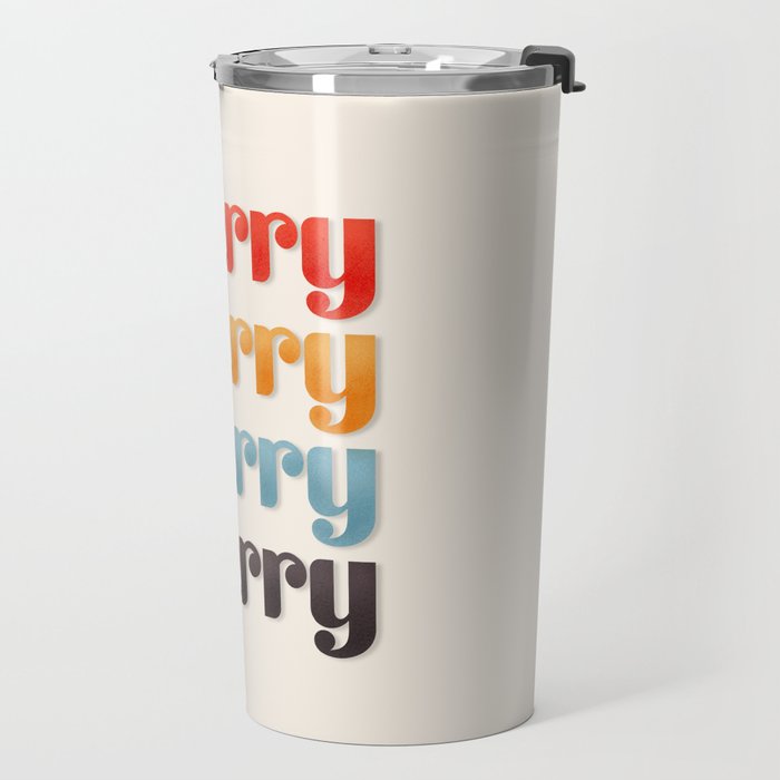 Merry typography Travel Mug Gallery Image 2