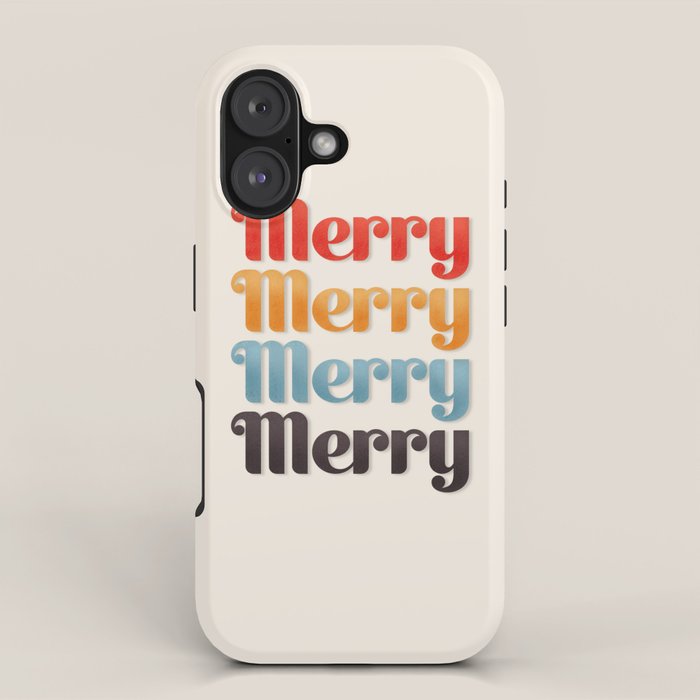 Merry typography iPhone Case Gallery Image 1