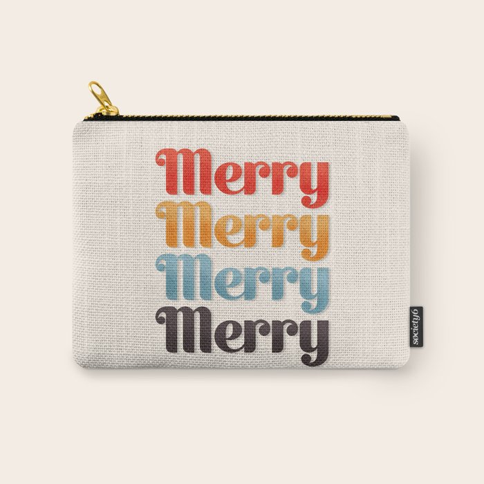 Merry typography Carry All Pouch Gallery Image 1