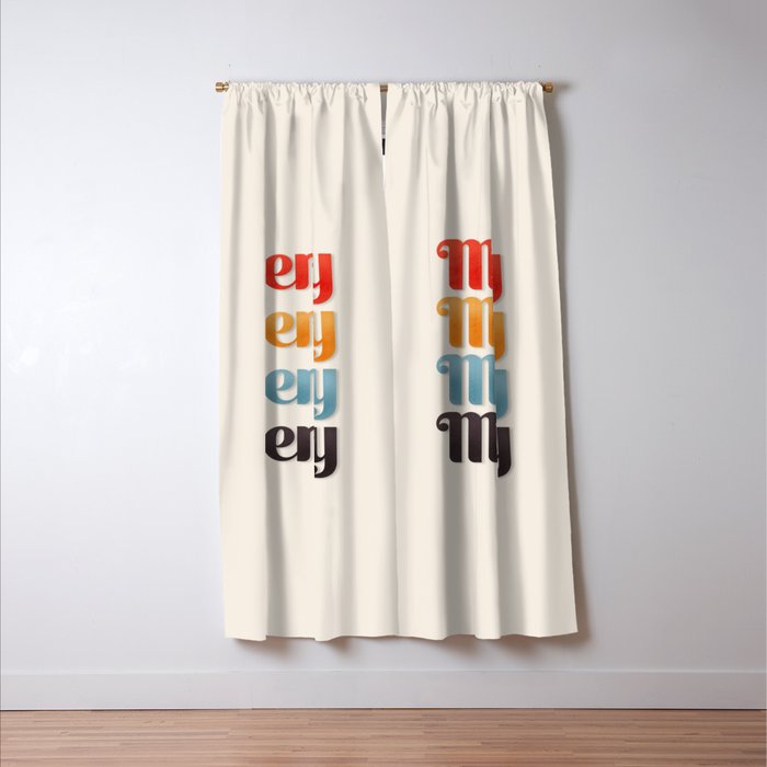 Merry typography Window Curtain Gallery Image 3