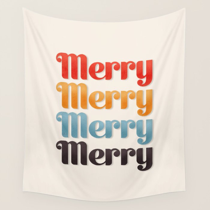 Merry typography Wall Tapestry Gallery Image 4