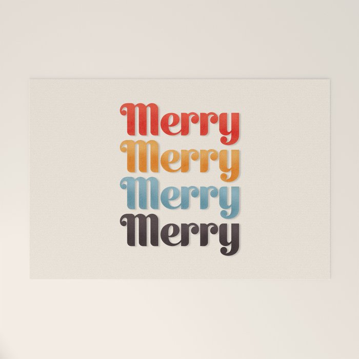 Merry typography Welcome Mat Gallery Image 1