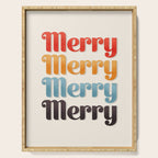 Merry typography Serving Tray Gallery Image 1