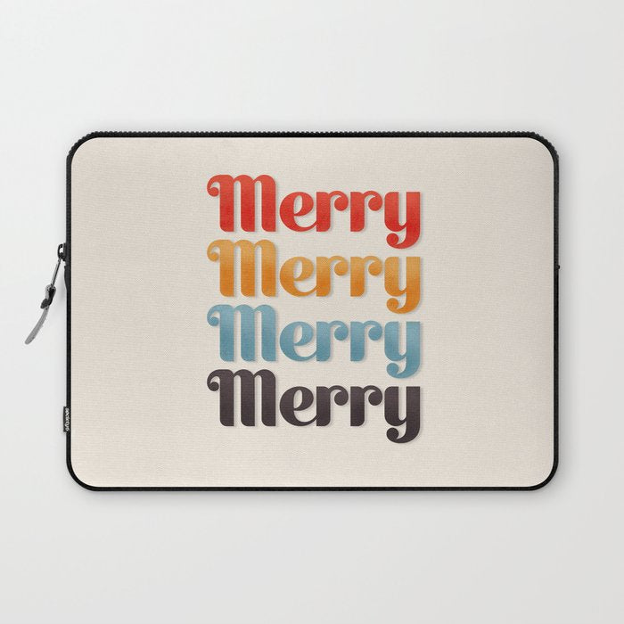 Merry typography Laptop Sleeve Gallery Image 1