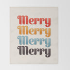 Merry typography Throw Blanket Gallery Image 2