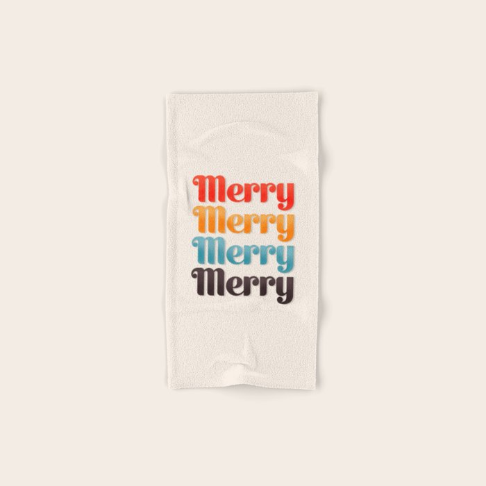 Merry typography Towels Gallery Image 1