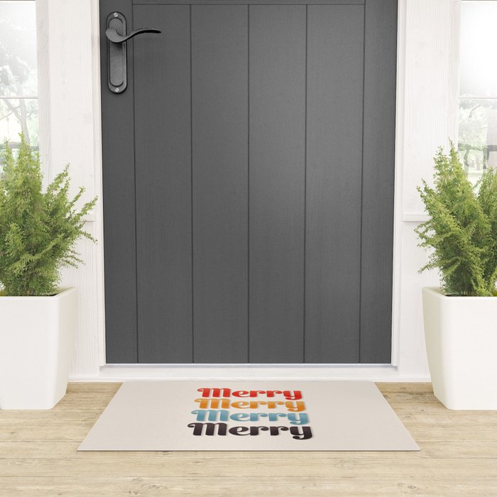 Merry typography Welcome Mat Gallery Image 3