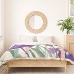 Irises, purple floral art, garden iris Duvet Cover Gallery Image 3