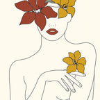Colorful Thoughts Minimal Line Art Woman with Flowers IV  Coffee Mug Gallery Image 2