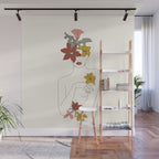 Colorful Thoughts Minimal Line Art Woman with Flowers IV  Wall Mural Gallery Image 1