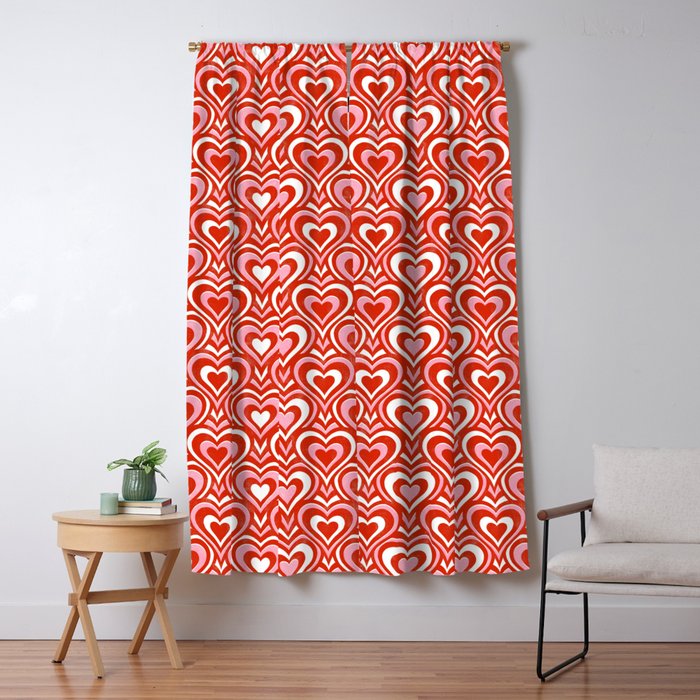 Sweethearts - red, pink, and white  Window Curtain Gallery Image 5
