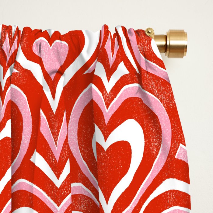 Sweethearts - red, pink, and white  Window Curtain Gallery Image 2