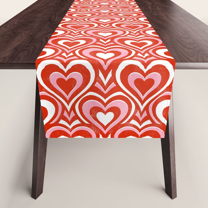 Sweethearts - red, pink, and white  Table Runner Gallery Image 1