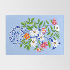 The Floopy Planter, Abstract Flower Pot Illustration, Pop Bohemian Eclectic Botanical, Flower Colorful Blossom Rug Gallery Image 2