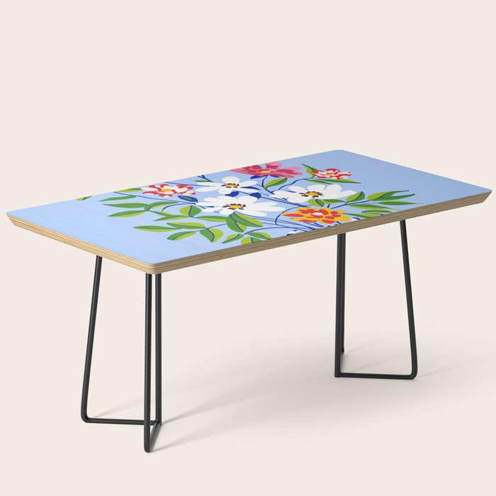 The Floopy Planter, Abstract Flower Pot Illustration, Pop Bohemian Eclectic Botanical, Flower Colorful Blossom Coffee Table Gallery Image 1