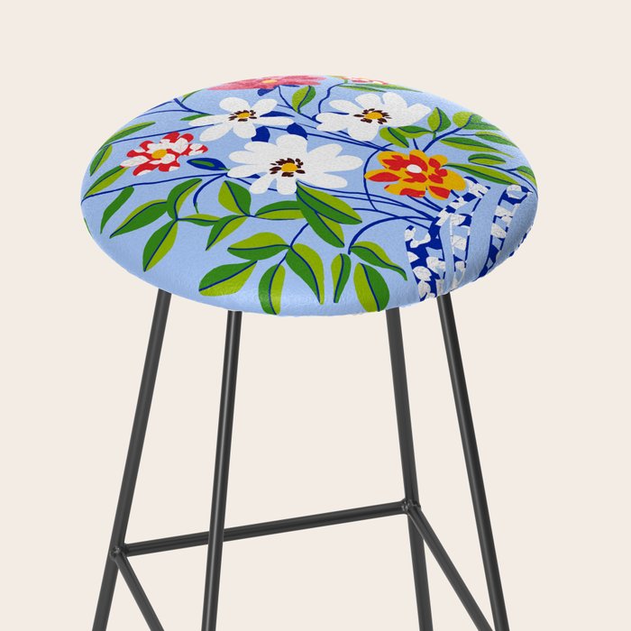 The Floopy Planter, Abstract Flower Pot Illustration, Pop Bohemian Eclectic Botanical, Flower Colorful Blossom Stool Gallery Image 2