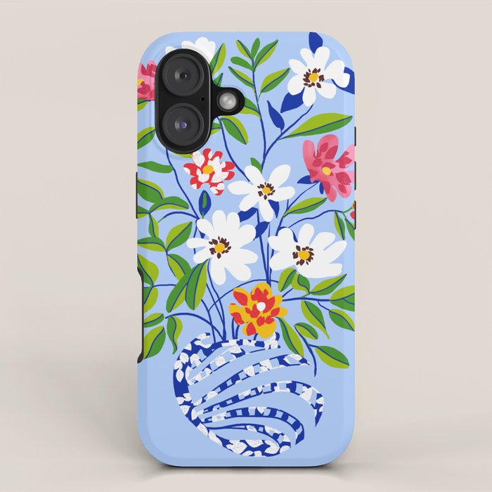 The Floopy Planter, Abstract Flower Pot Illustration, Pop Bohemian Eclectic Botanical, Flower Colorful Blossom iPhone Case Gallery Image 1