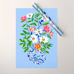 The Floopy Planter, Abstract Flower Pot Illustration, Pop Bohemian Eclectic Botanical, Flower Colorful Blossom Wrapping Paper Gallery Image 1