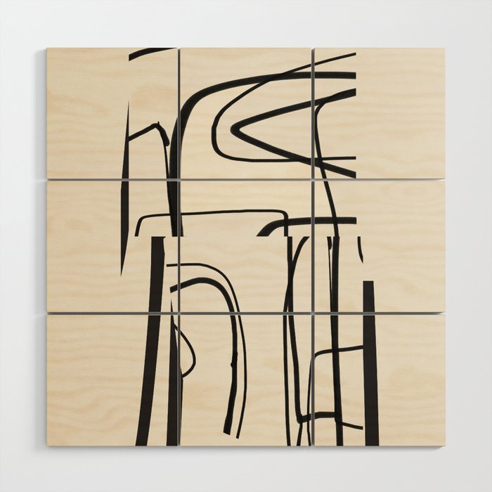 Abstract line art 18 Wood Wall Art Gallery Image 1