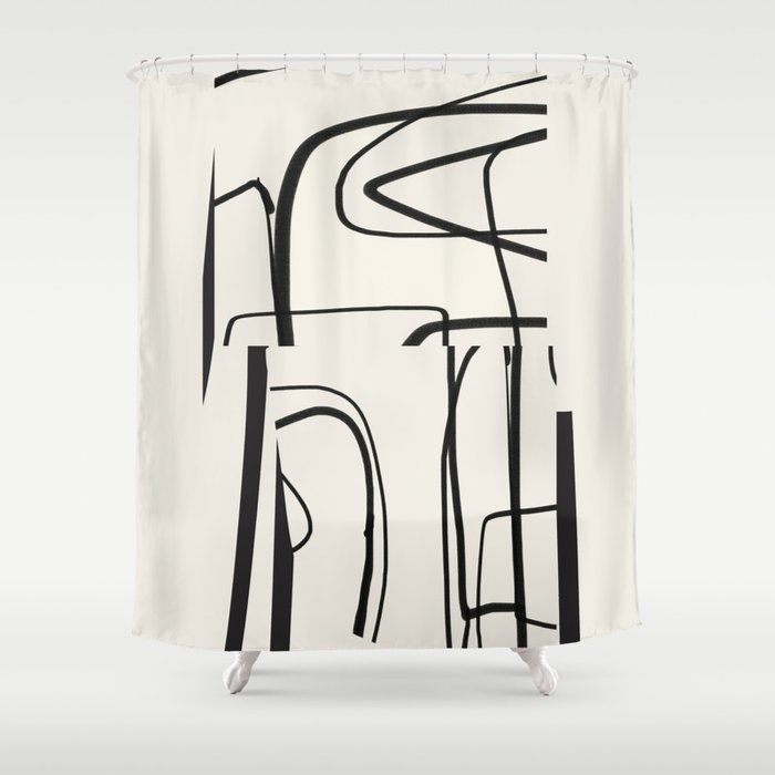 Abstract line art 18 Shower Curtain Gallery Image 1