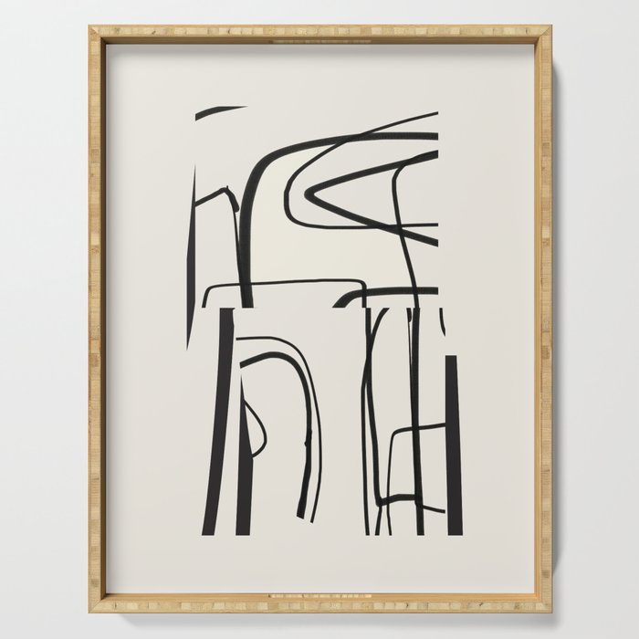 Abstract line art 18 Serving Tray Gallery Image 1