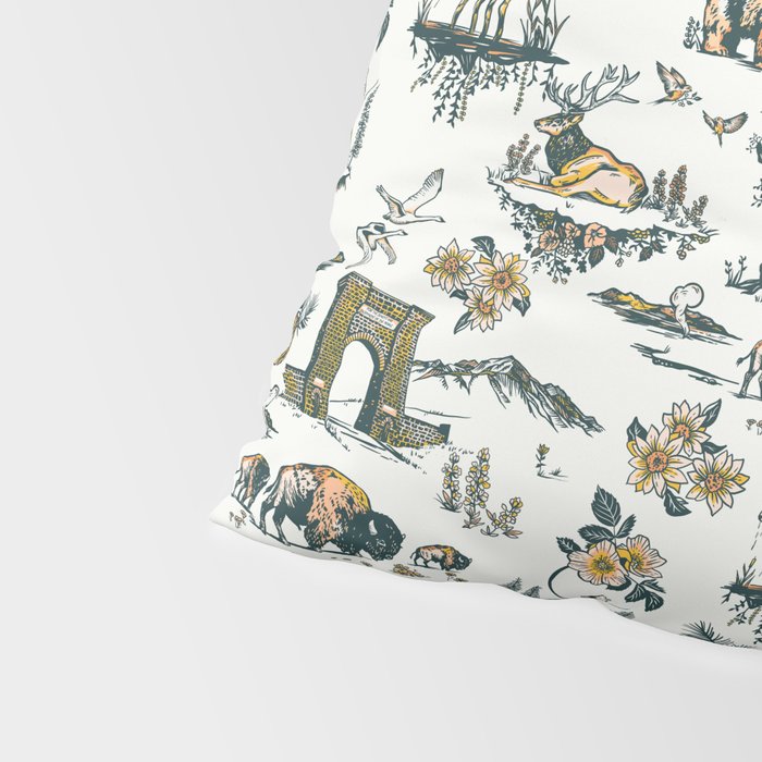 Yellowstone National Park Travel Pattern Design Pillow Sham Gallery Image 4