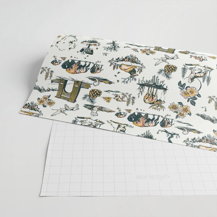 Yellowstone National Park Travel Pattern Design Wrapping Paper Gallery Image 2