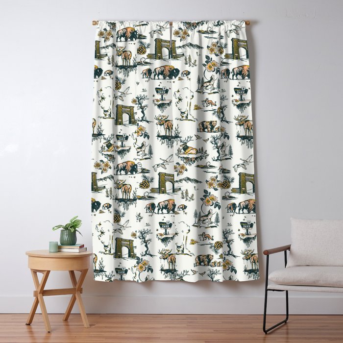 Yellowstone National Park Travel Pattern Design Window Curtain Gallery Image 5