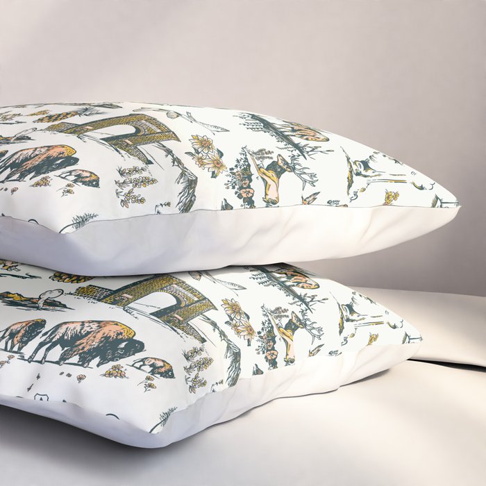 Yellowstone National Park Travel Pattern Design Pillow Sham Gallery Image 3