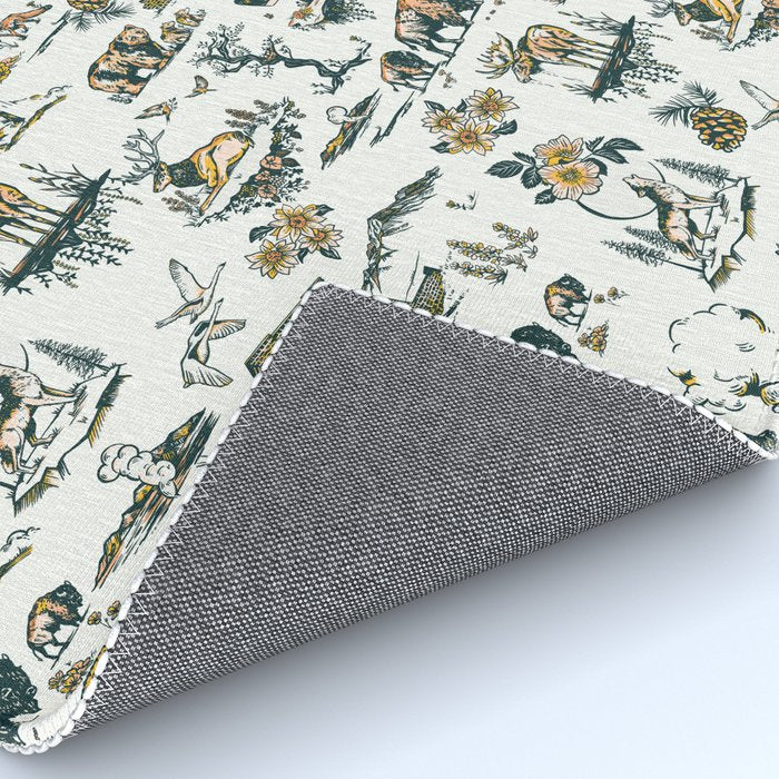 Yellowstone National Park Travel Pattern Design Rug Gallery Image 4