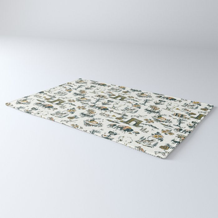 Yellowstone National Park Travel Pattern Design Rug Gallery Image 3