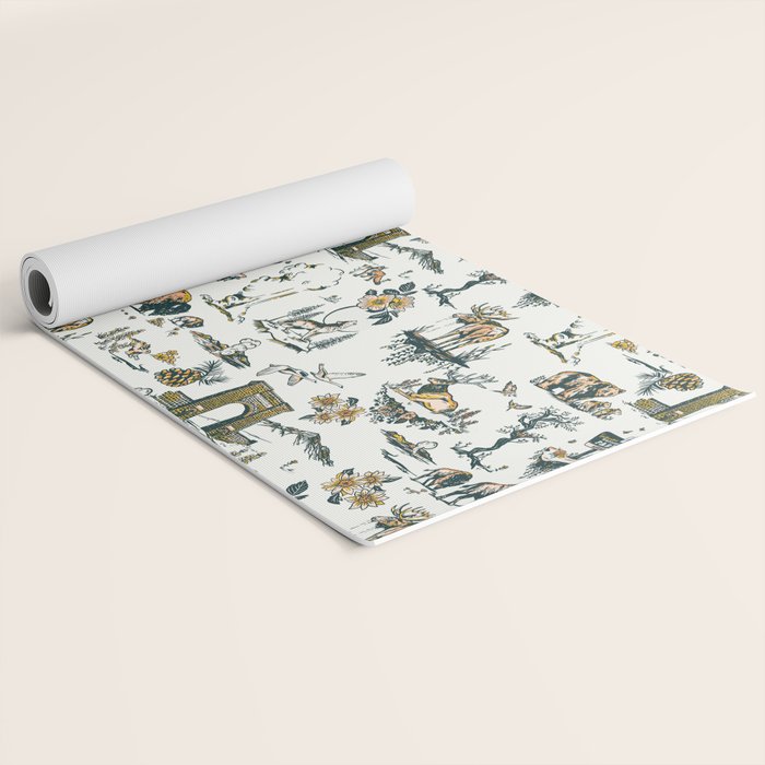 Yellowstone National Park Travel Pattern Design Yoga Mat Gallery Image 2